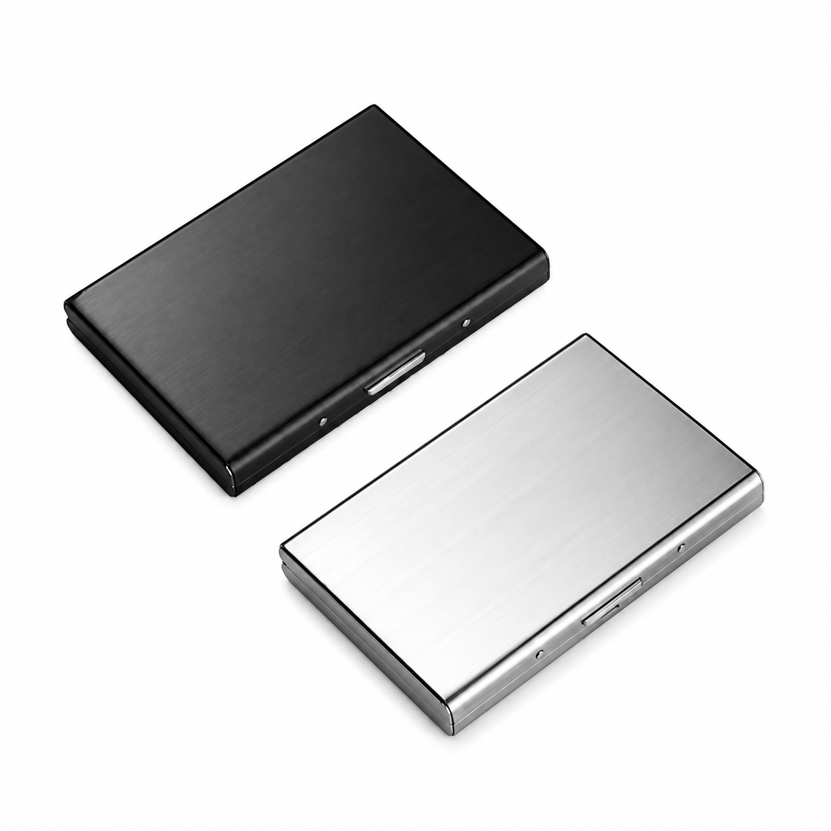 Black and silver card holder appearance overview